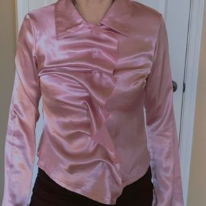 Gorgeous Satin Ruffle Front Shirt